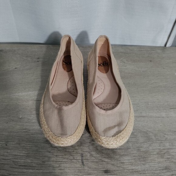 Sofft Shoes Womens 7.5  Macee Casual‎ Slip On  Flats Brown Fabric Metallic Gold - Picture 1 of 9